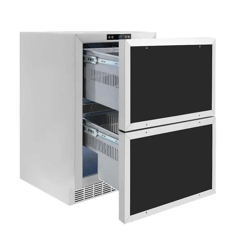 ZLINE 24" Touchstone 168 Can Outdoor-Rated Dual Refrigerator Drawer, Panel Ready Champagne Bronze, RDSPOZ-24-CB by Farmhouse Kitchen and Bath