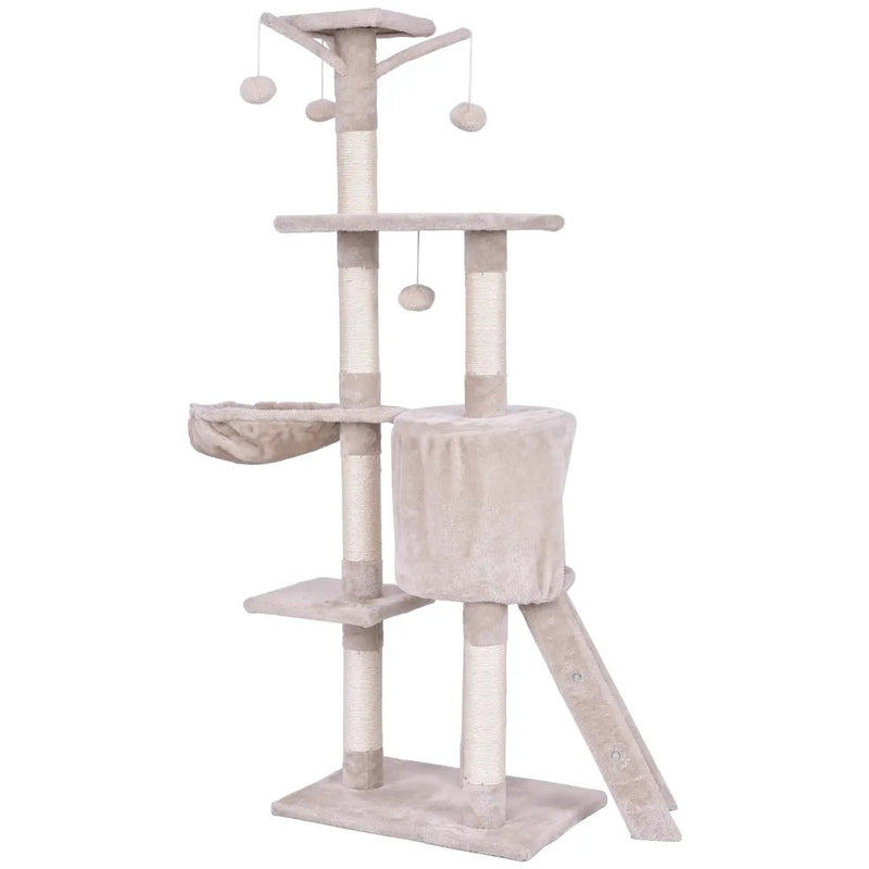 56 Inch Condo Scratching Posts Ladder Cat Play Tree by DirectDeals