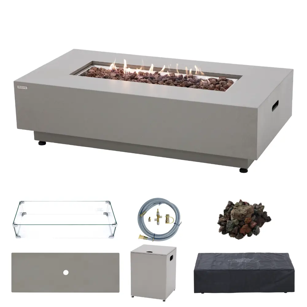 Propane Fire Pit Table Outdoor 50,000 BTU Firepits for Outside CSA Certified by EnvelorHome