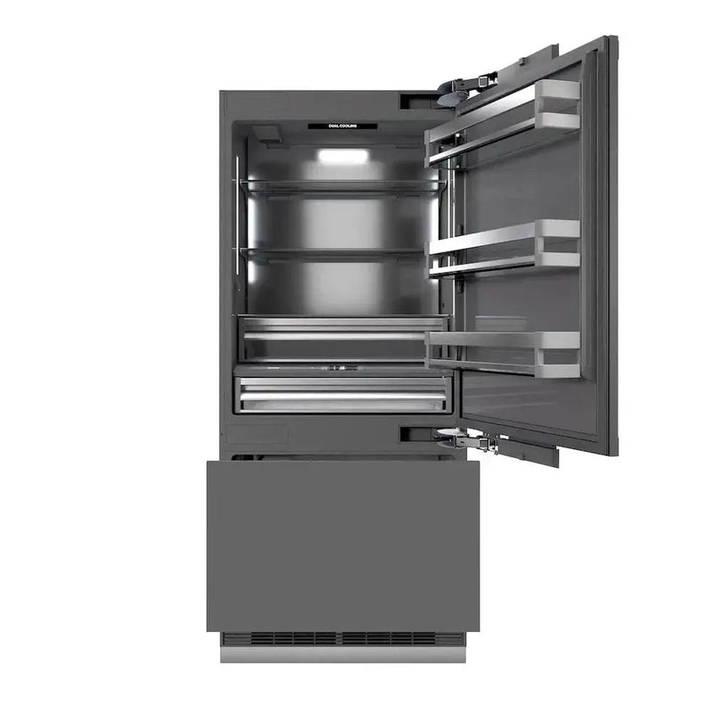ZLINE 36" Panel Ready Built-In Bottom Freezer Refrigerator,Water Dispenser, Ice Maker,Graphite Gray GRBIT-36 by Farmhouse Kitchen and Bath