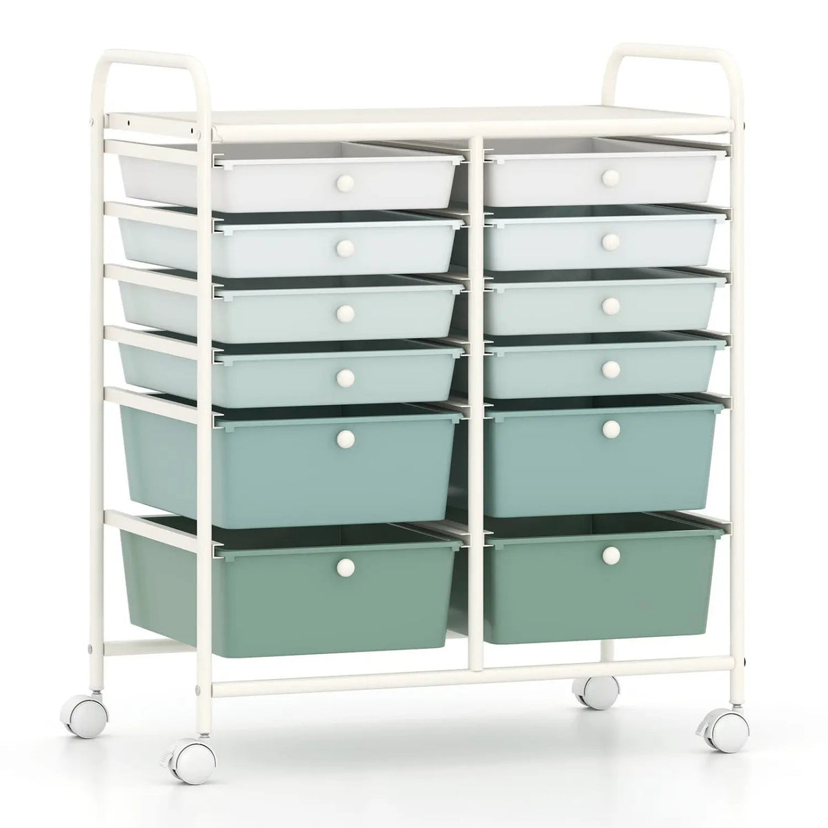 12 Storage Drawer Organizer Bins Rolling Cart by DirectDeals