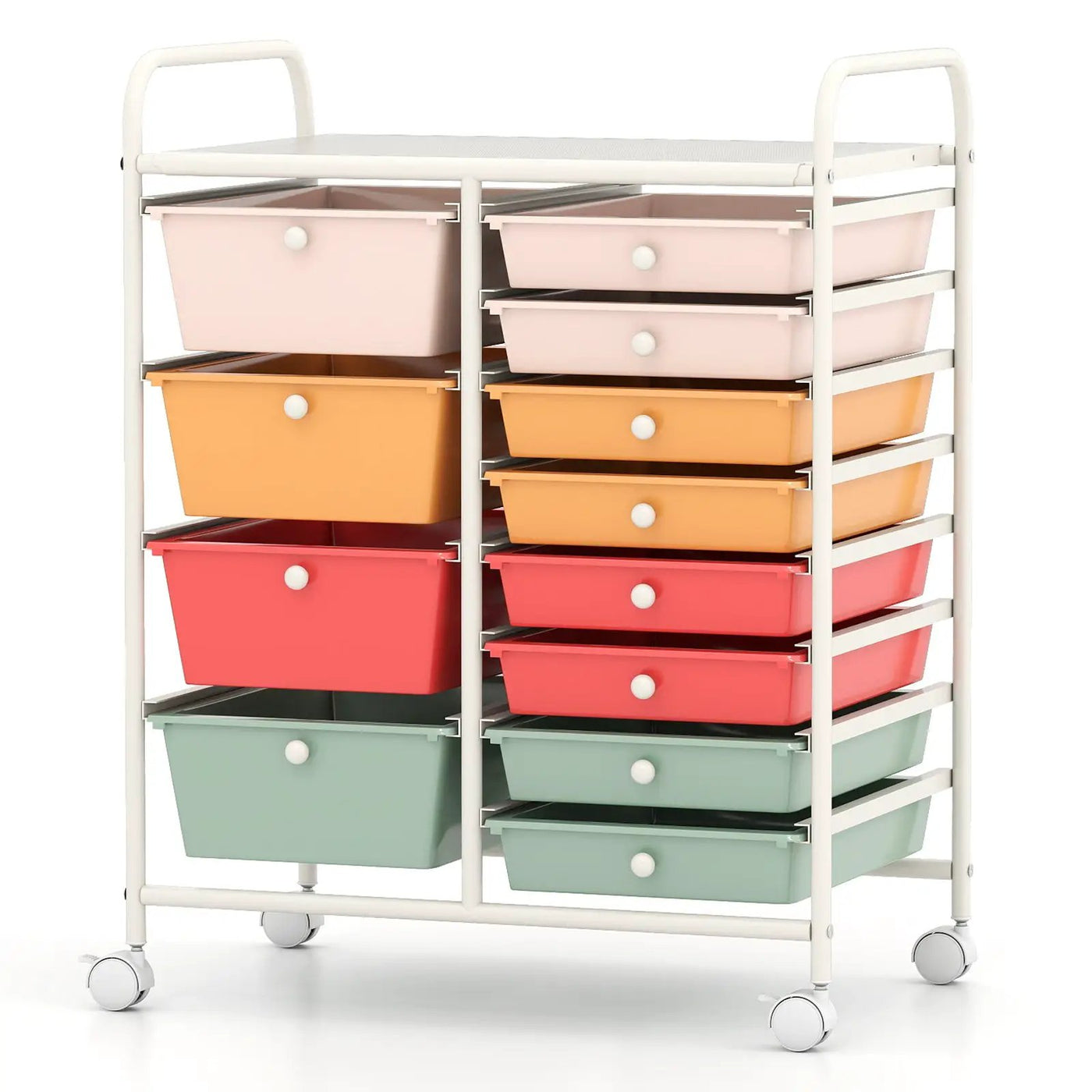 12-Drawer Utility Rolling Cart with Drawers Multi-Use Storage by DirectDeals