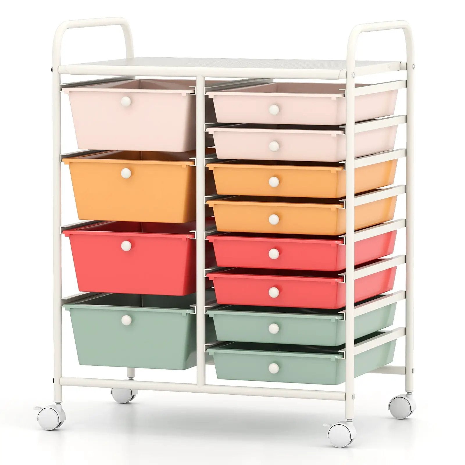 12-Drawer Utility Rolling Cart with Drawers Multi-Use Storage by DirectDeals