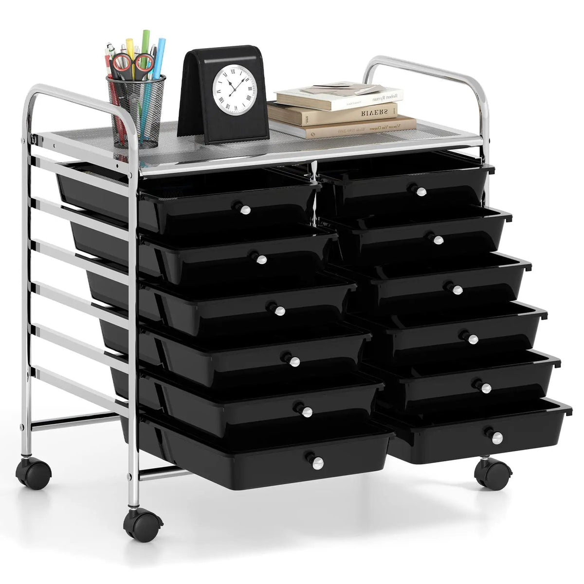 12 Drawers Rolling Storage Cart for Home and Office by DirectDeals