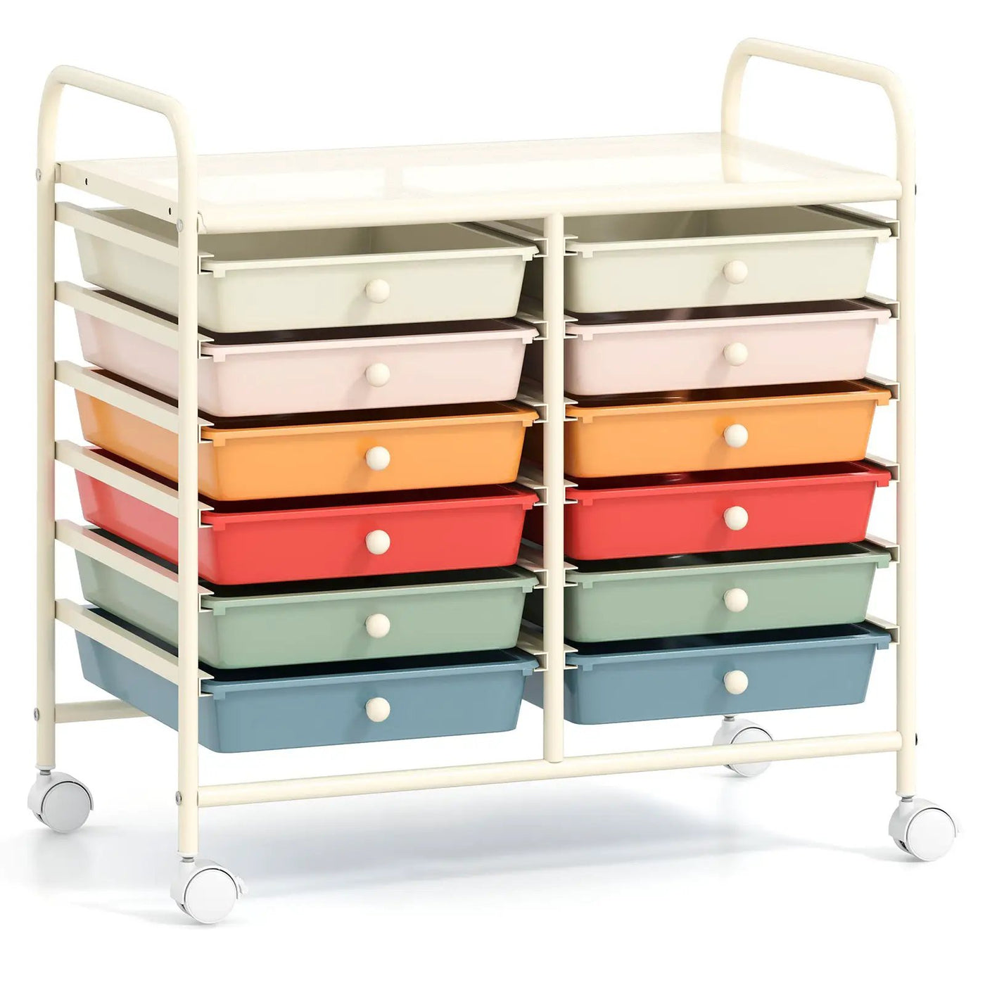 12 Drawers Rolling Storage Cart for Home and Office by DirectDeals