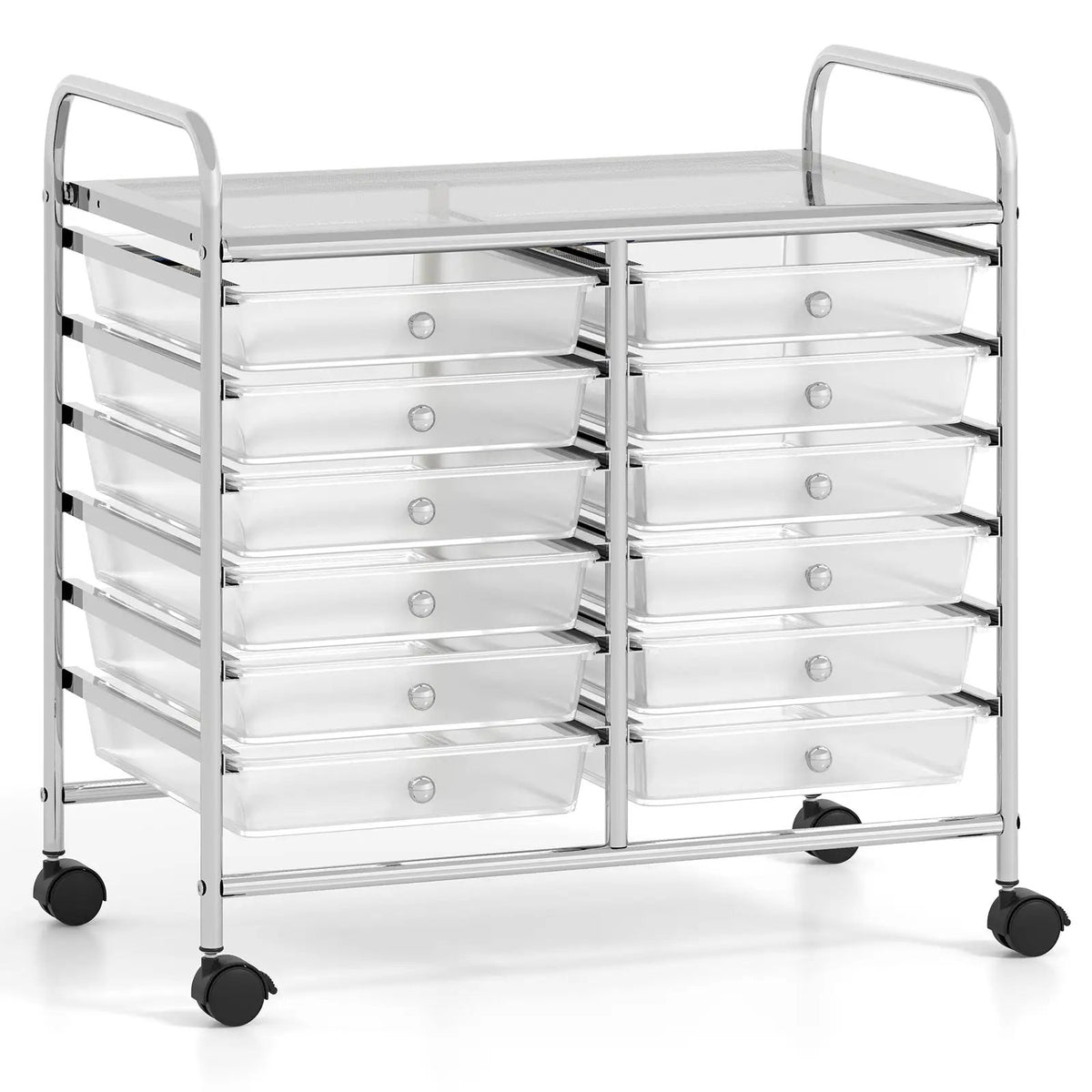 12 Drawers Rolling Storage Cart for Home and Office by DirectDeals