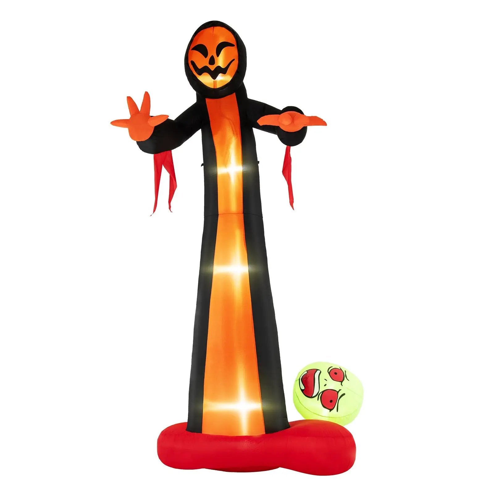 12 Feet Inflatable Grim Reaper Ghost with Built-in LED Lights and Scary Skull by DirectDeals