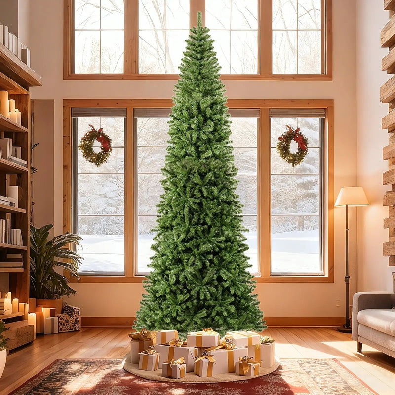 12 FT Tall Prelit Hinged Artificial Christmas Tree with 2536 PVC Branch Tips by DirectDeals