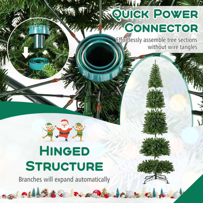 12 FT Tall Prelit Hinged Artificial Christmas Tree with 2536 PVC Branch Tips by DirectDeals