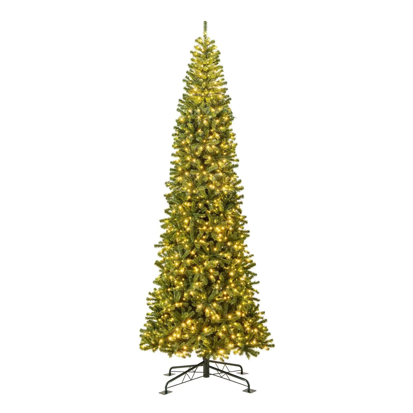 12 FT Tall Prelit Hinged Artificial Christmas Tree with 2536 PVC Branch Tips by DirectDeals