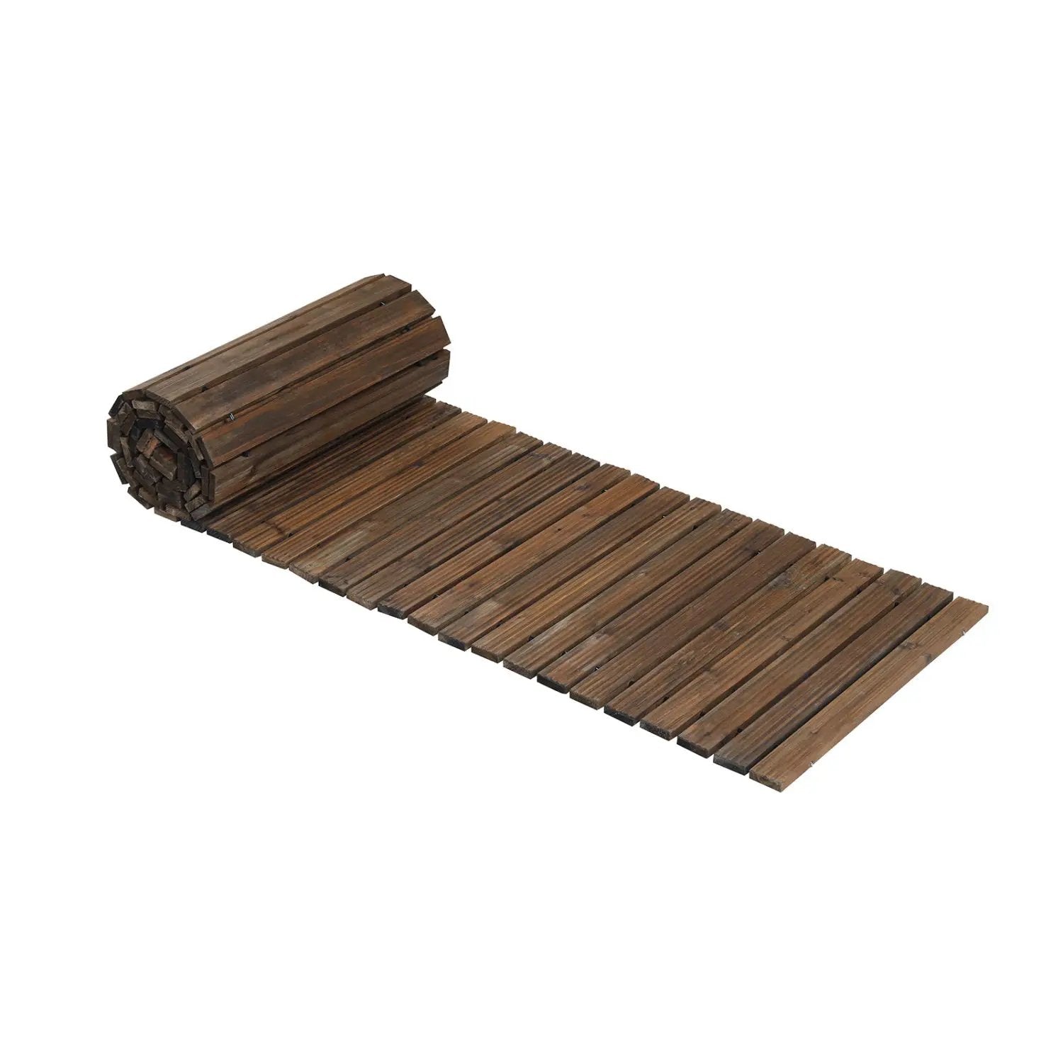 12 FT Wooden Garden Pathway 22 Inches Wide Outdoor Roll out Straight Walkway by DirectDeals