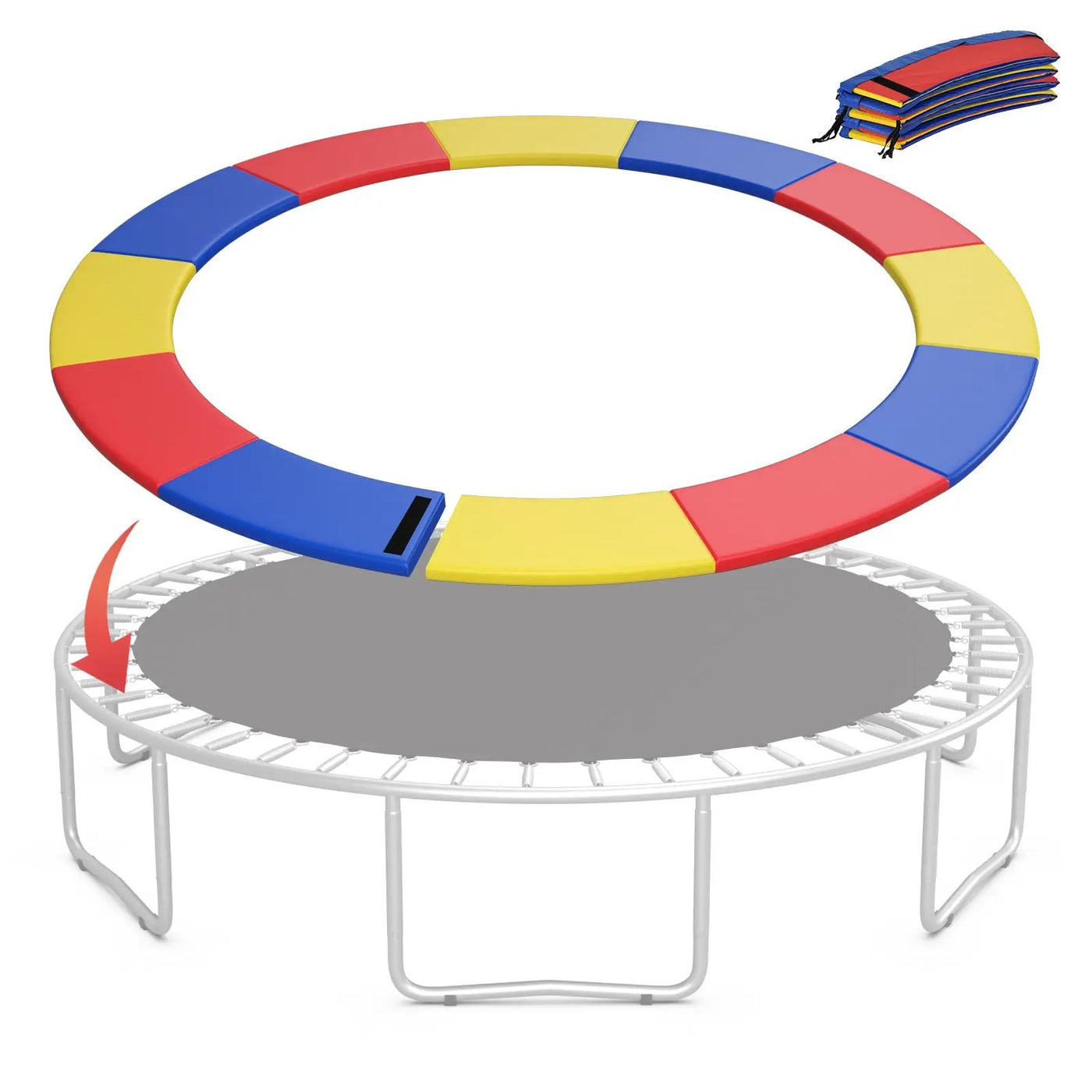 8-16 FT Trampoline Pad Replacement Safety Pad with Fixing Straps (Multicolor) by DirectDeals