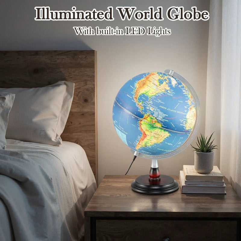 12 Inch Illuminated World Globe Antique Light up Globe Night Lamp by DirectDeals