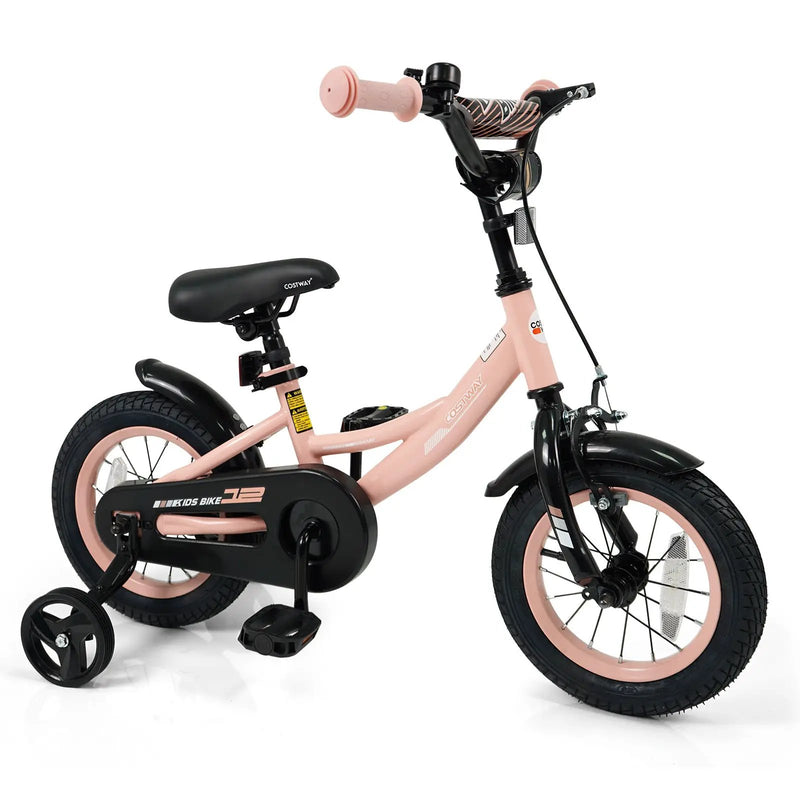 Kids Bike 12-18 Inch with Training Wheels - Pink by DirectDeals
