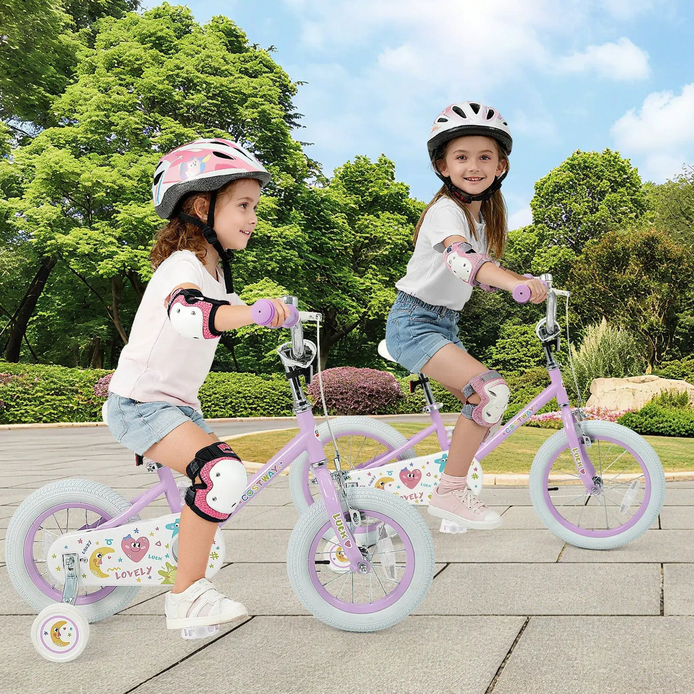 Kids Bike 12-18 Inch with Training Wheels - Purple by DirectDeals
