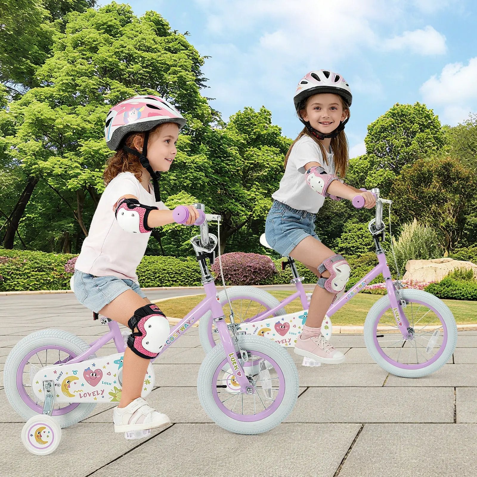 Kids Bike 12-18 Inch with Training Wheels - Purple by DirectDeals