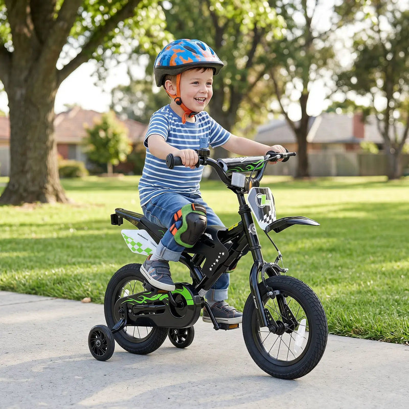 12 Inch Kids Bike with Training Wheels Ages 3-4 by DirectDeals