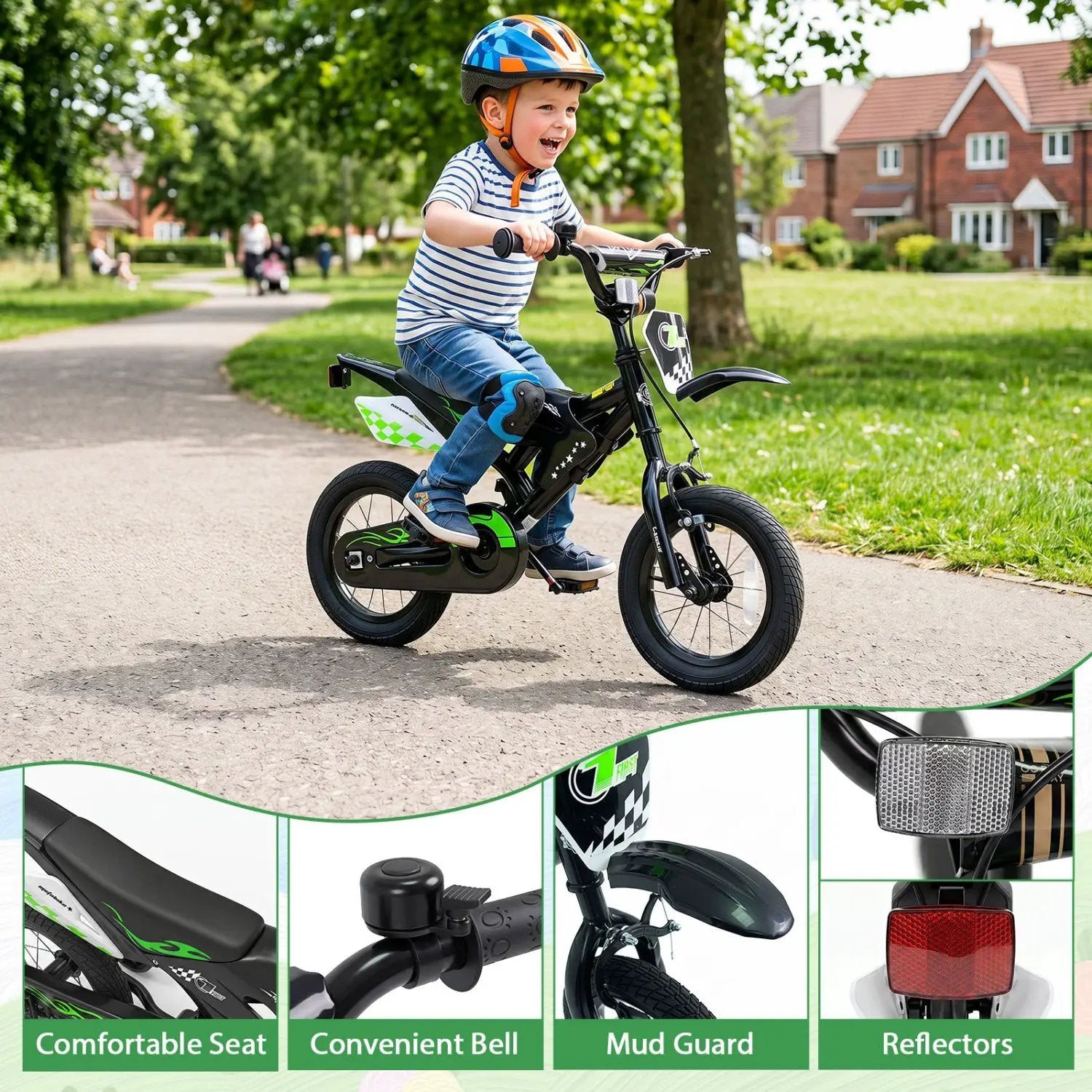 12 Inch Kids Bike with Training Wheels Ages 3-4 by DirectDeals