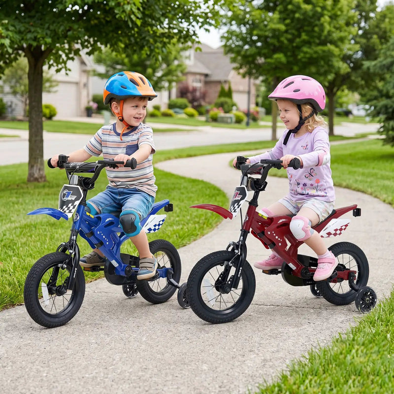 12 Inch Kids Bike with Training Wheels Ages 3-4 by DirectDeals