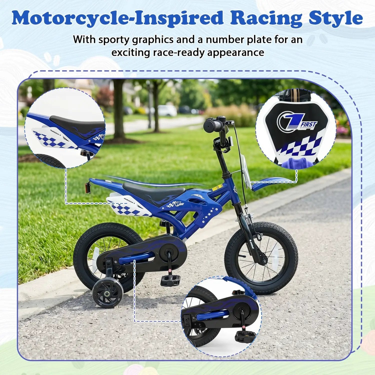 12 Inch Kids Bike with Training Wheels Ages 3-4 by DirectDeals