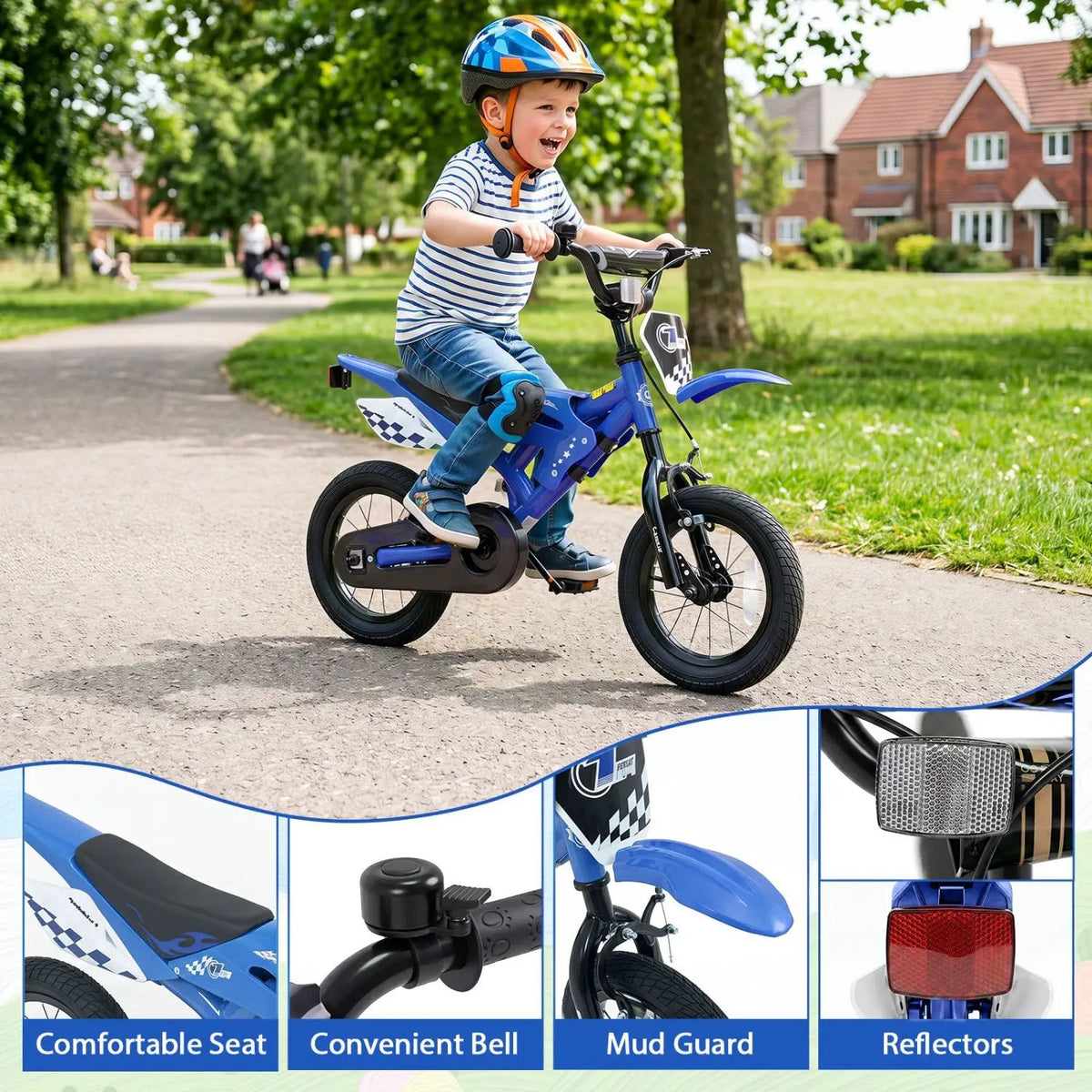 12 Inch Kids Bike with Training Wheels Ages 3-4 by DirectDeals