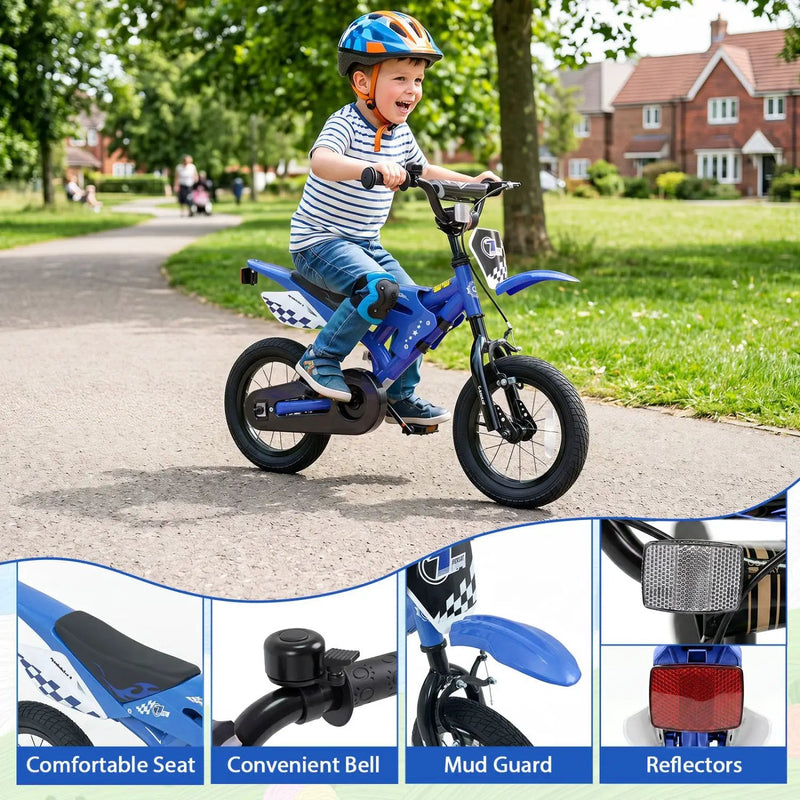 12 Inch Kids Bike with Training Wheels Ages 3-4 by DirectDeals