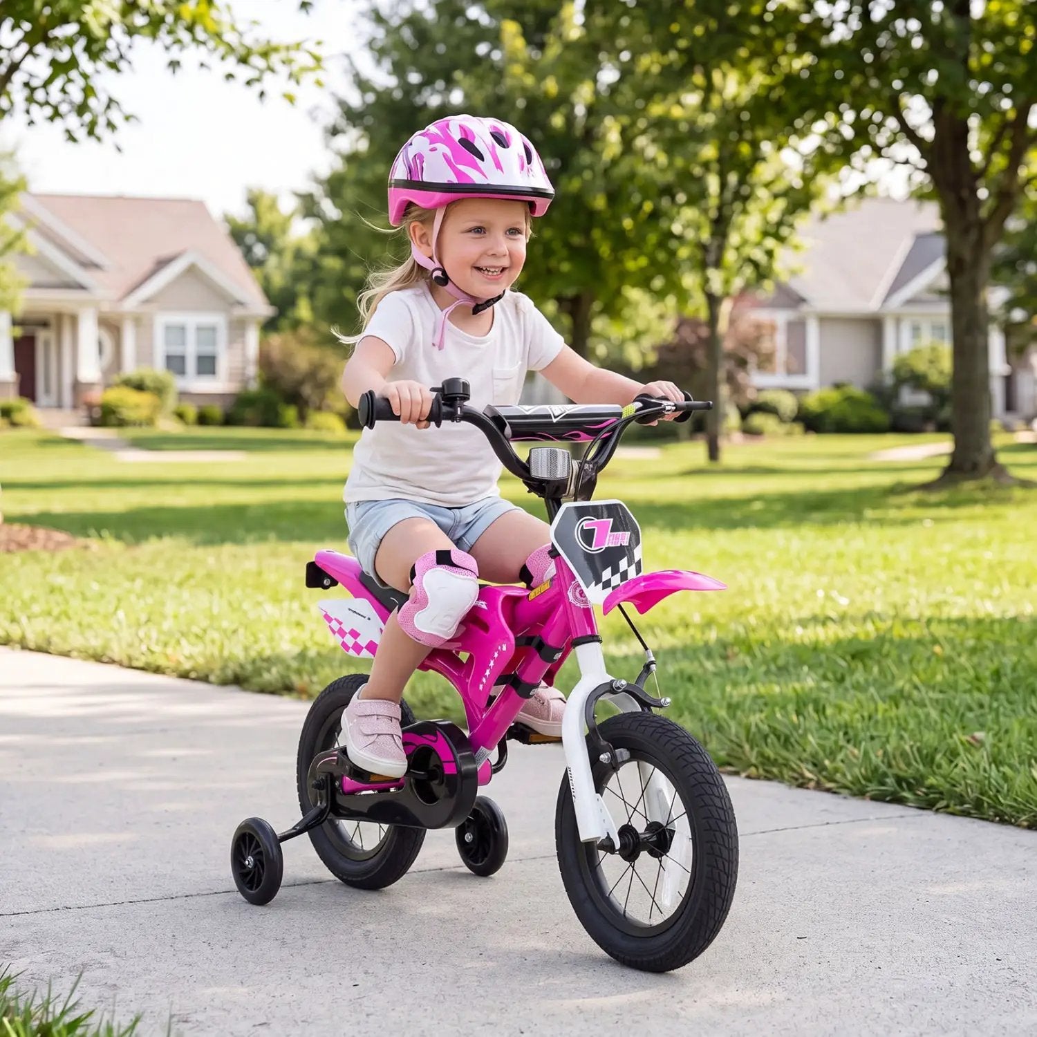12 Inch Kids Bike with Training Wheels Ages 3-4 by DirectDeals