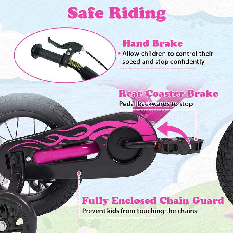 12 Inch Kids Bike with Training Wheels Ages 3-4 by DirectDeals