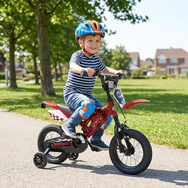12 Inch Kids Bike with Training Wheels Ages 3-4 by DirectDeals