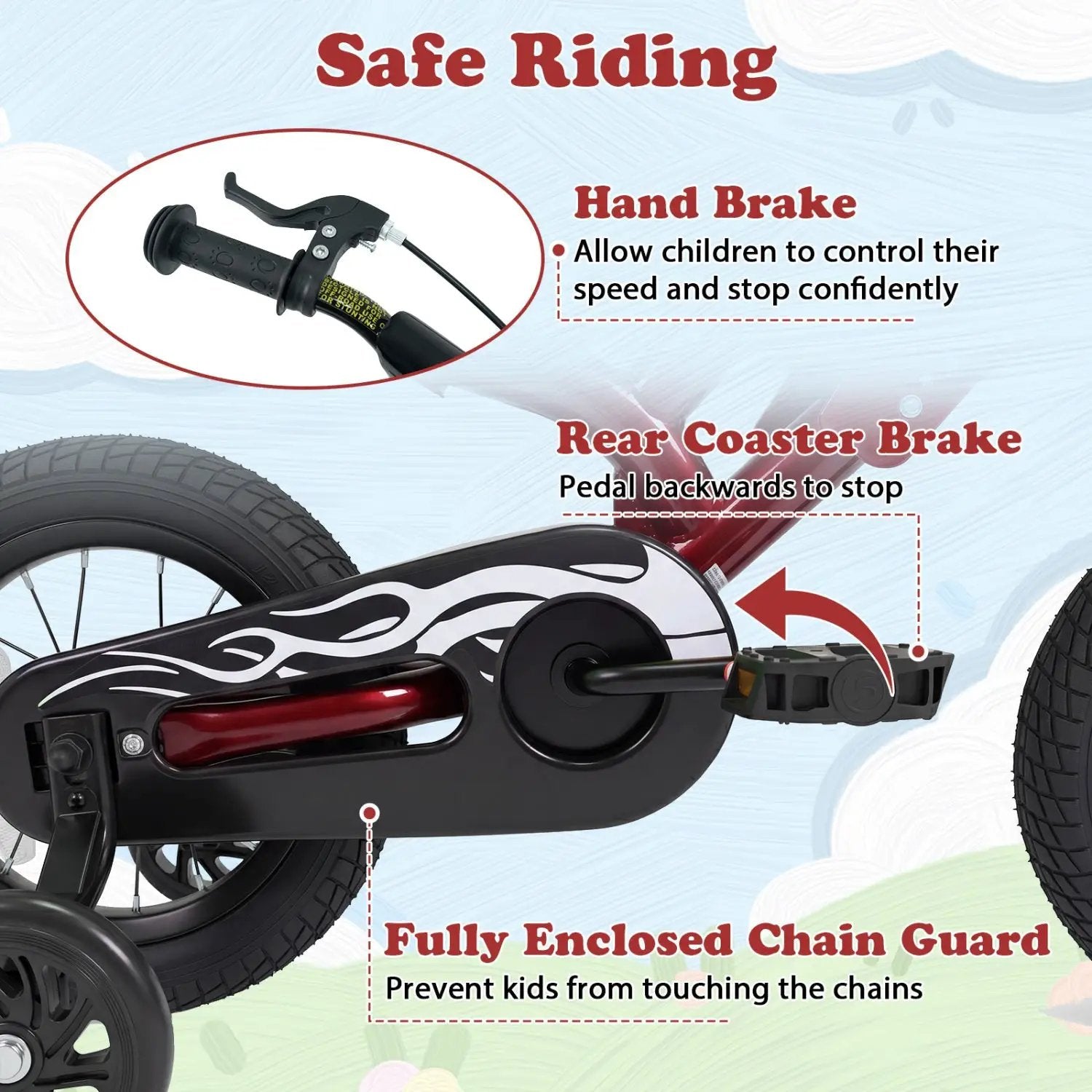 12 Inch Kids Bike with Training Wheels Ages 3-4 by DirectDeals
