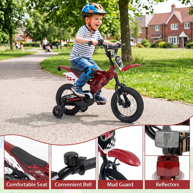 12 Inch Kids Bike with Training Wheels Ages 3-4 by DirectDeals