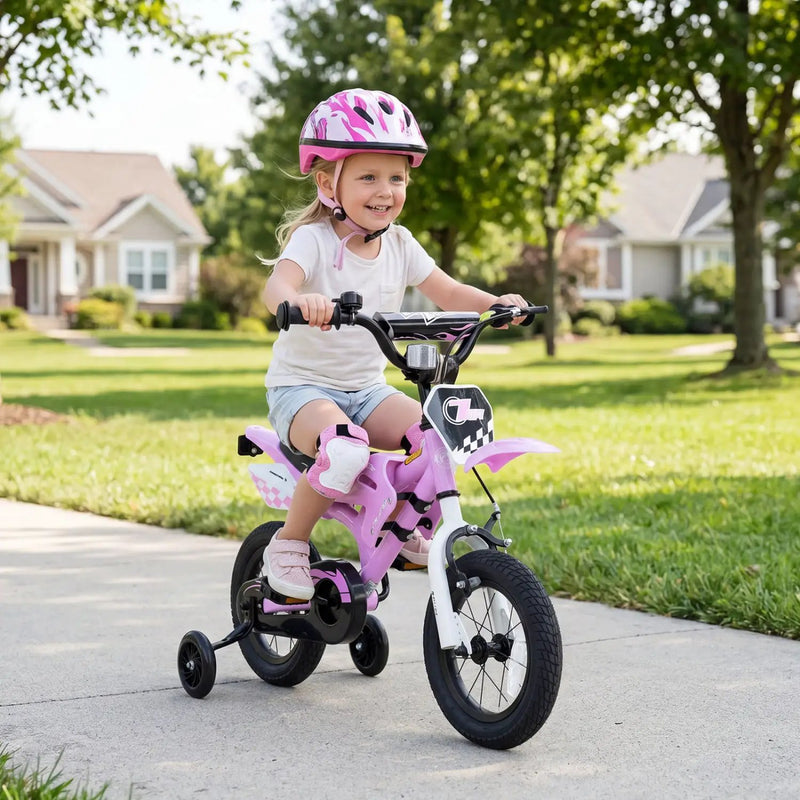 12 Inch Kids Bike with Training Wheels Ages 3-4 by DirectDeals