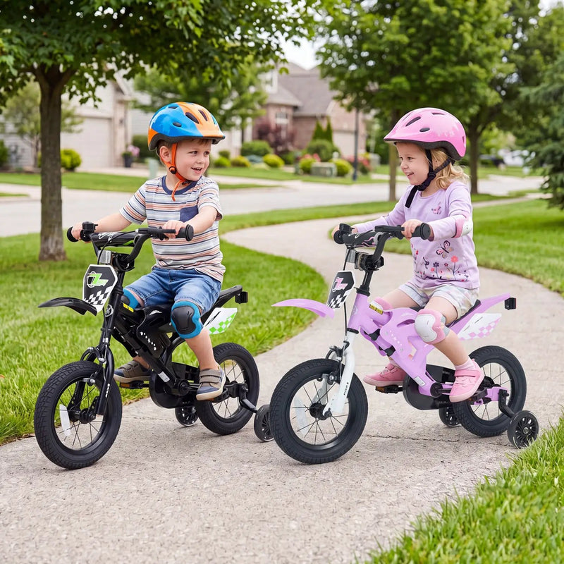 12 Inch Kids Bike with Training Wheels Ages 3-4 by DirectDeals