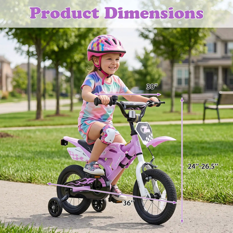 12 Inch Kids Bike with Training Wheels Ages 3-4 by DirectDeals