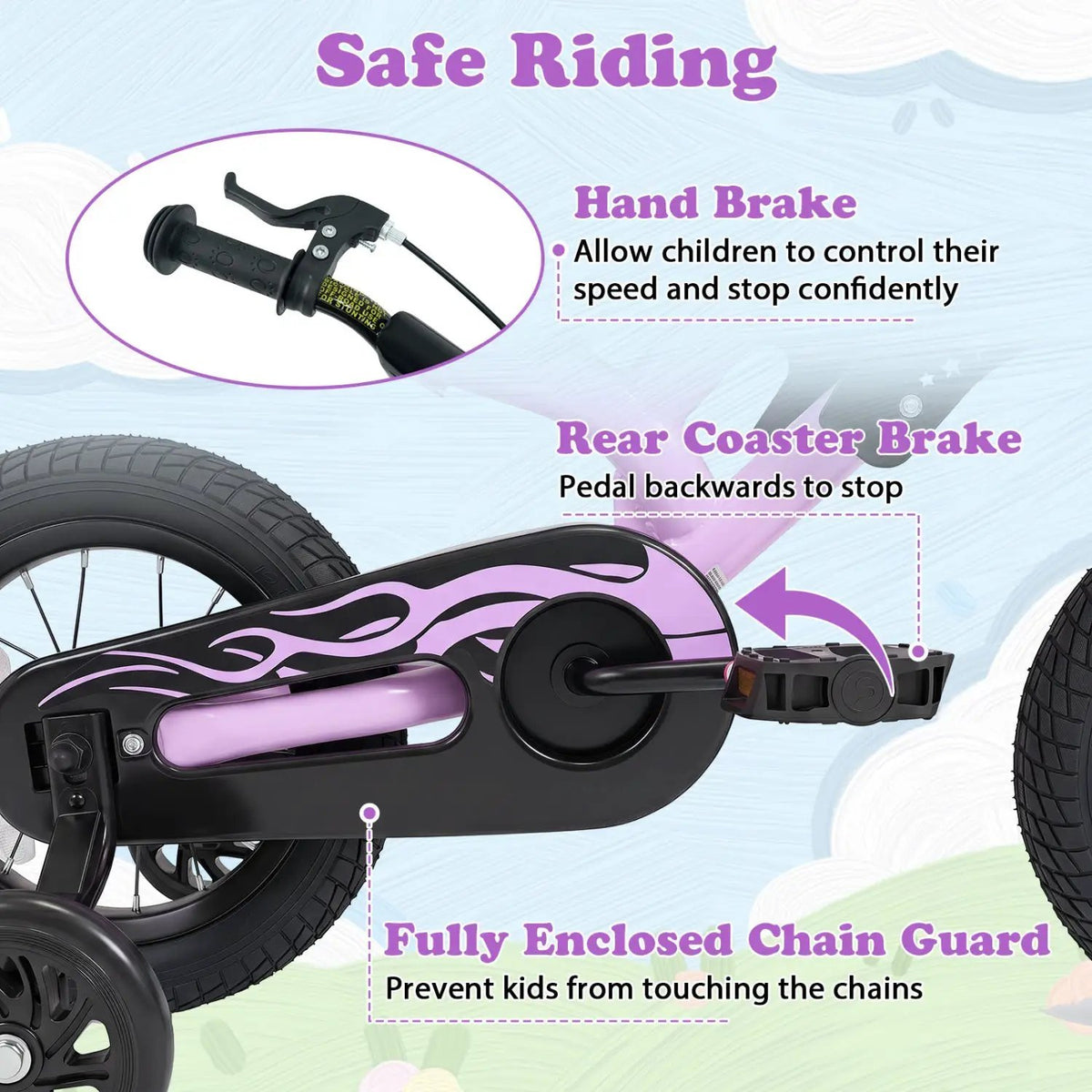 12 Inch Kids Bike with Training Wheels Ages 3-4 by DirectDeals
