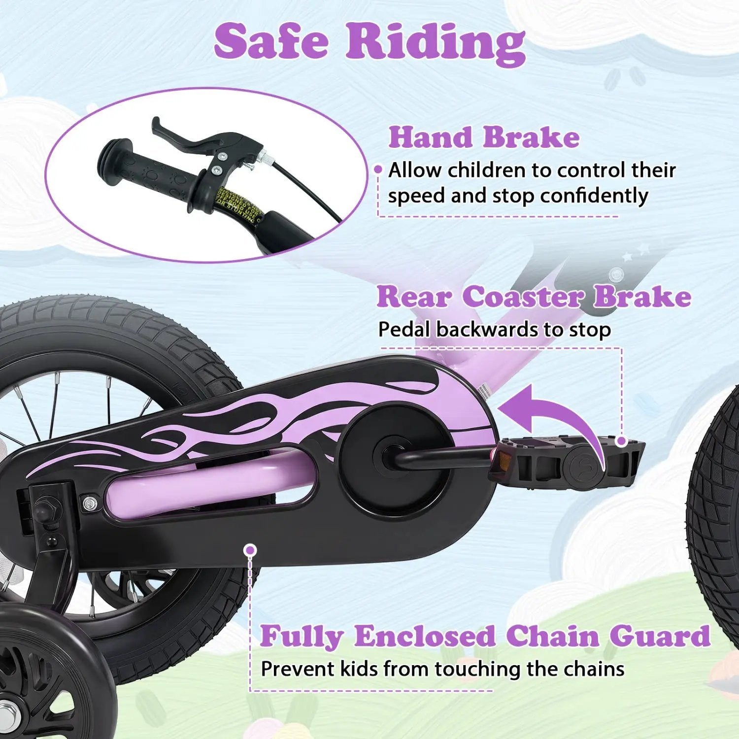 12 Inch Kids Bike with Training Wheels Ages 3-4 by DirectDeals