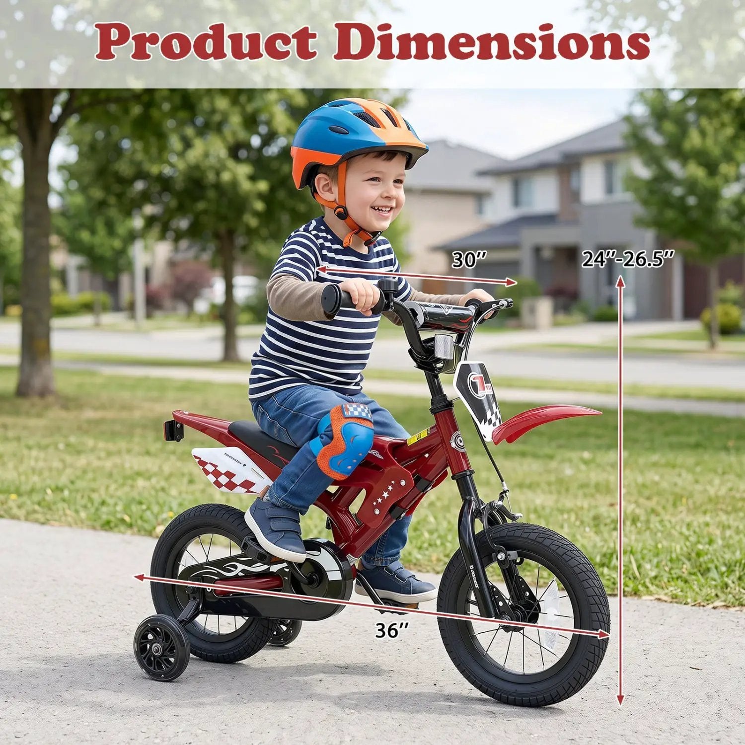 12 Inch Kids Bike with Training Wheels Ages 3-4 by DirectDeals