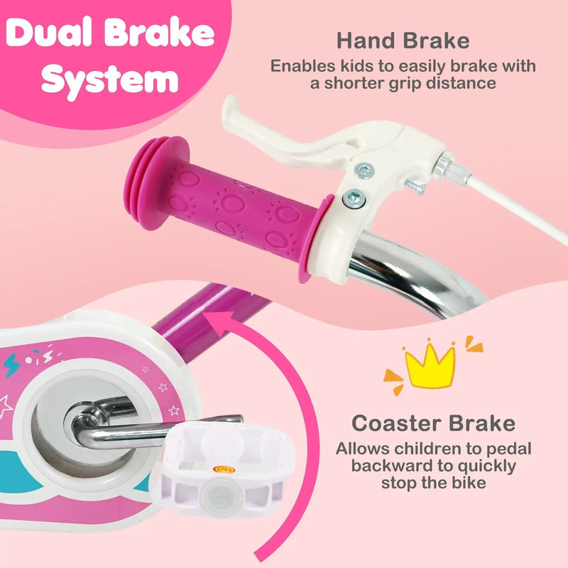 Kids Bike 12-18 Inch with Training Wheels - Pink by DirectDeals