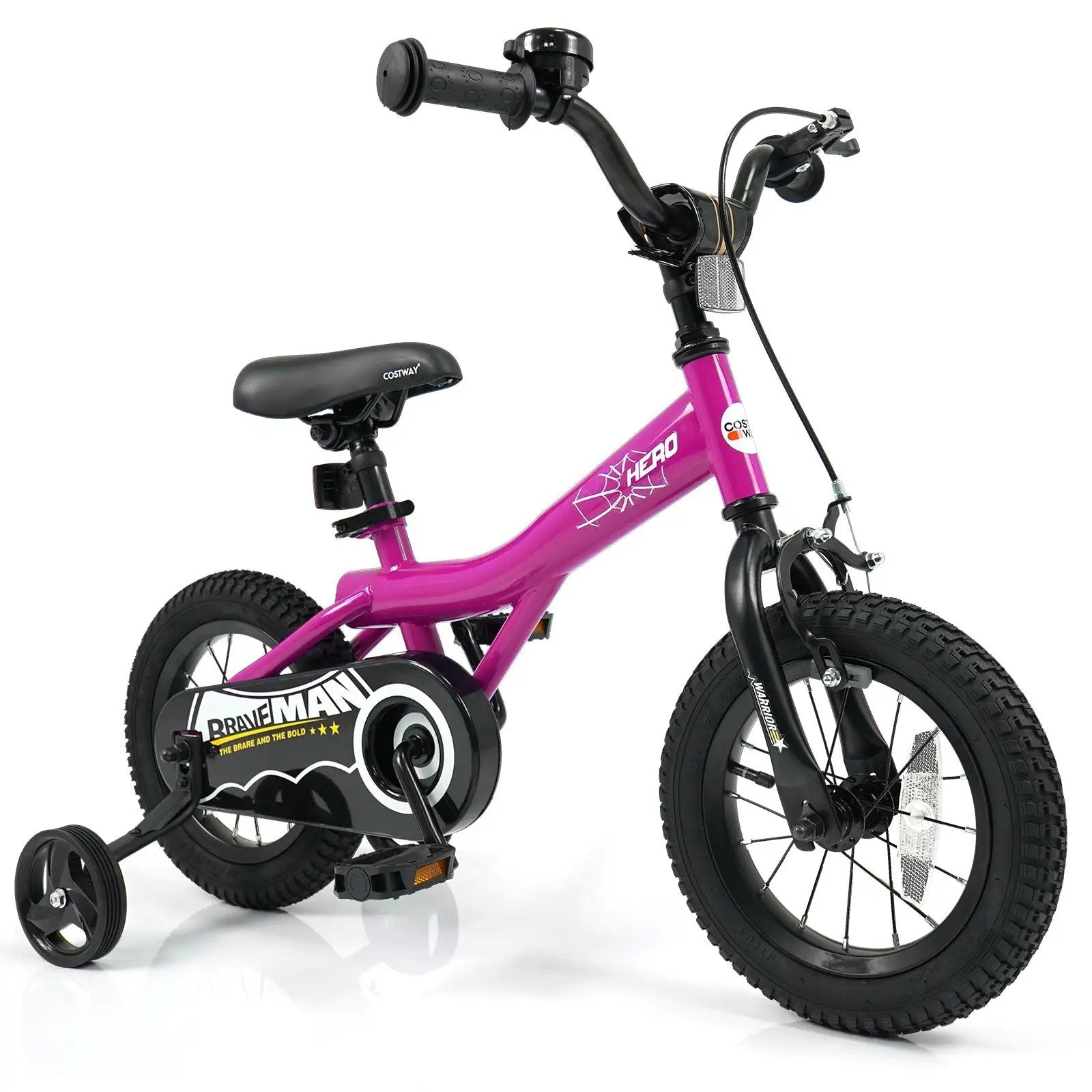 Kids Bike 14-Inch with Removable Training Wheels Pink by DirectDeals