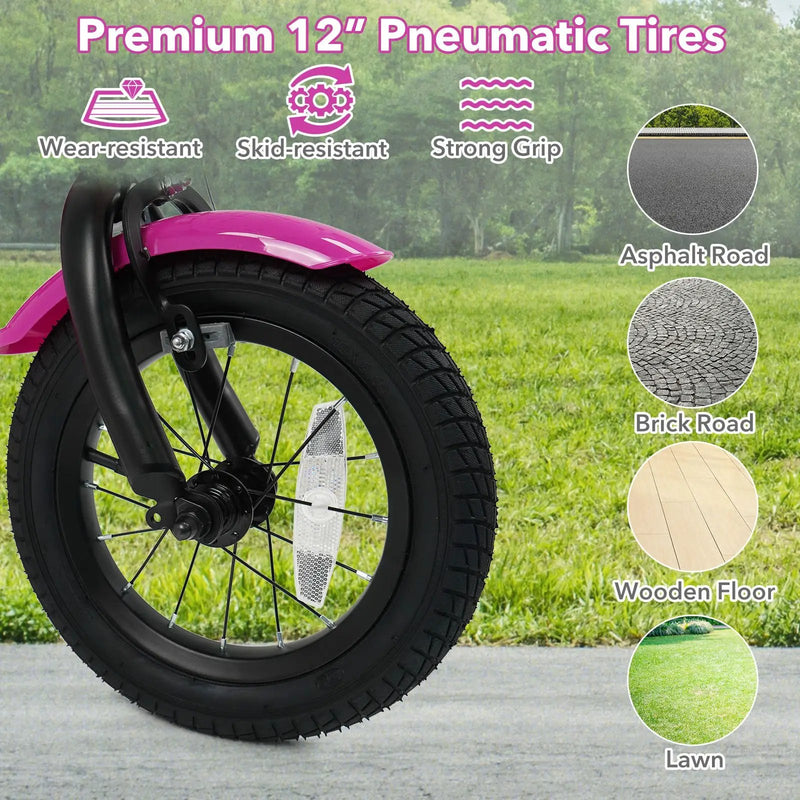 Kids Bike with Training Wheels 12-18 Inch - Magic Rose by DirectDeals