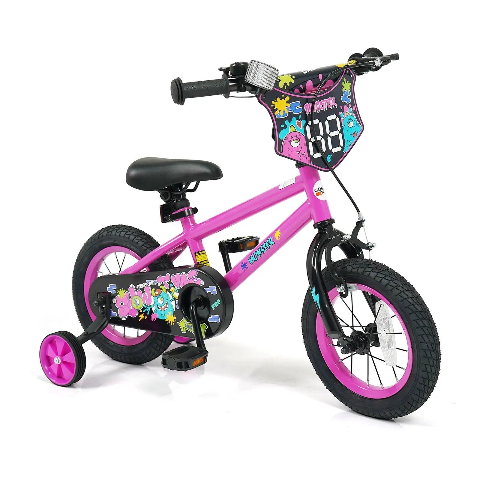 Kids Bike with Training Wheels 12-18 Inch Pink by DirectDeals