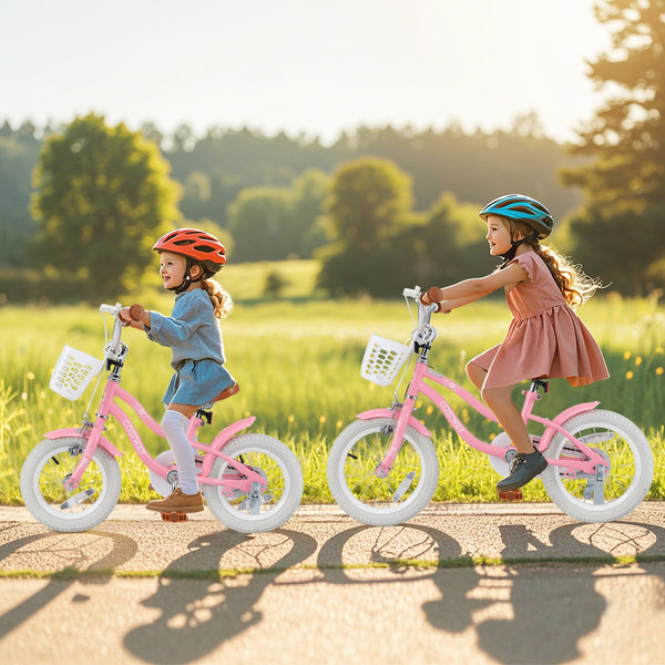 14 Inch Kids Bike with Training Wheels and Basket for Boys Girls 3-5 Years Old-14 inches, photo 2 of 11