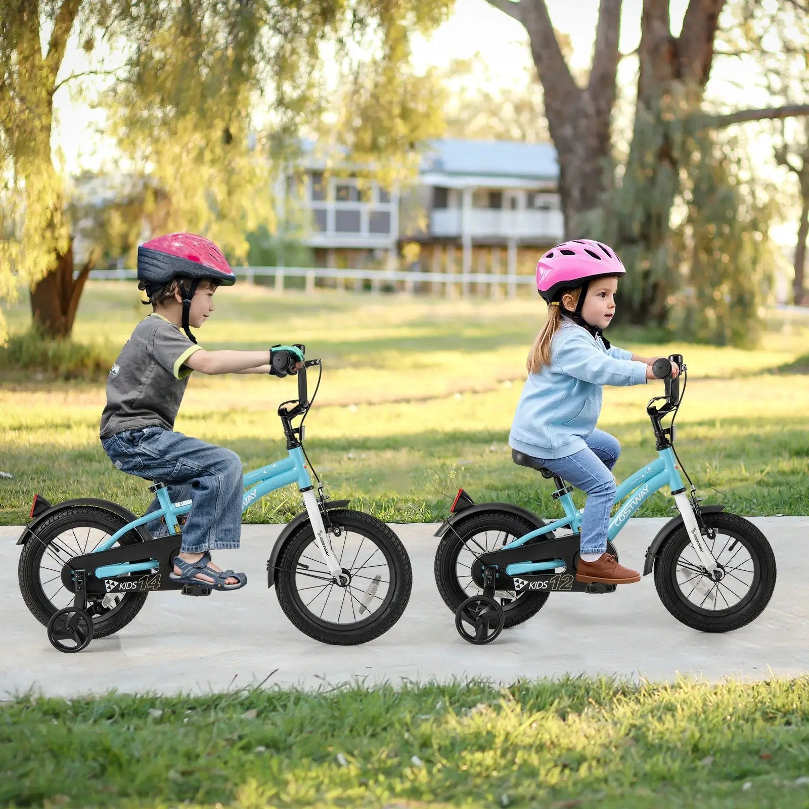 14-Inch Kids Bike for 3-5 Years Old Children Bicycle with Training Wheels by DirectDeals