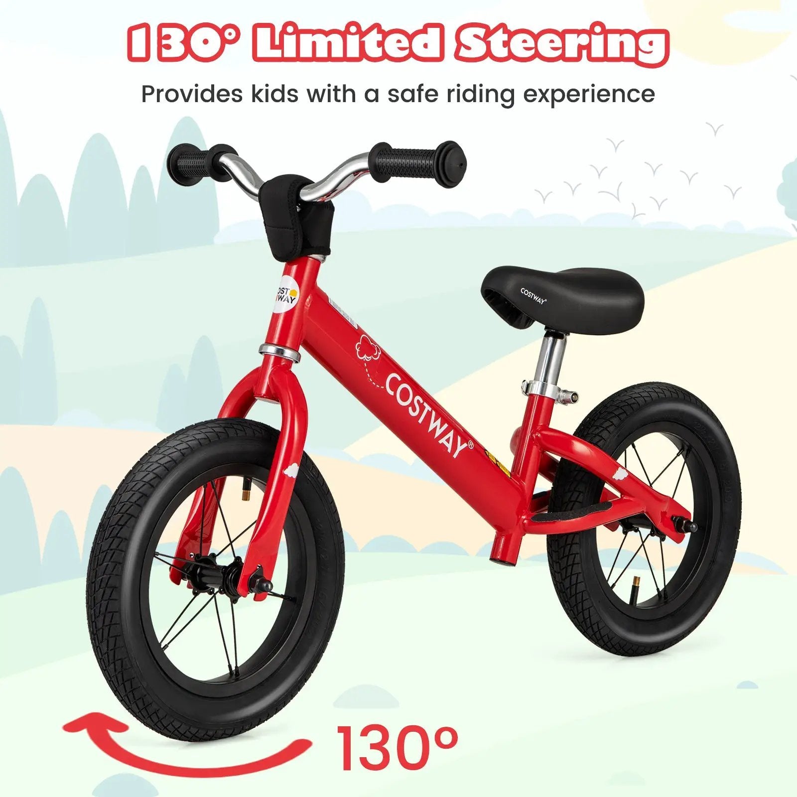 12 Inch Toddler Balance Bike with Height Adjustable Handlebar and Seat by DirectDeals