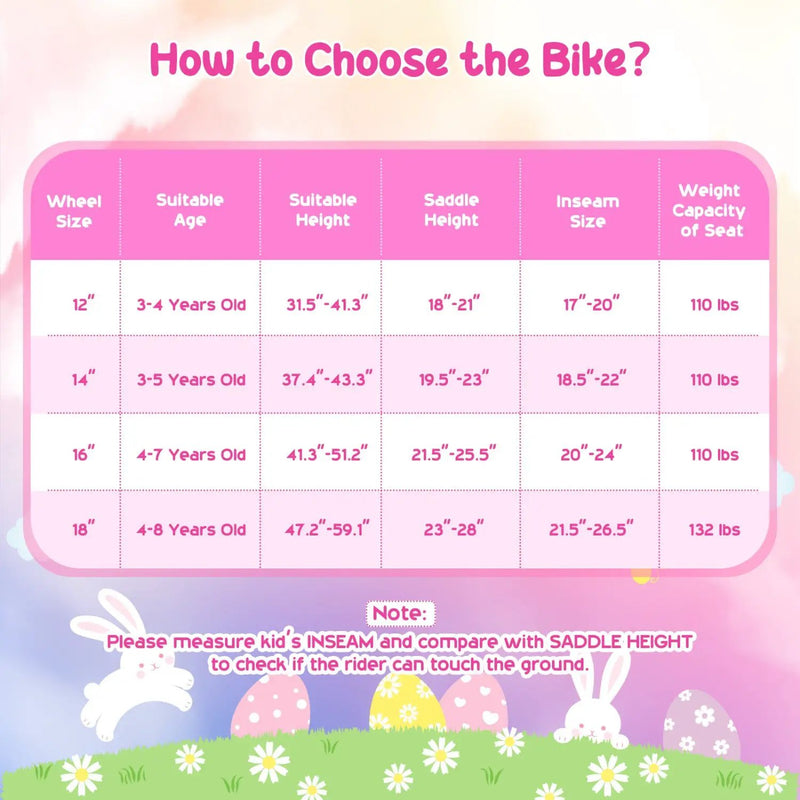 Girls Bike 12-18 Inch with Training Wheels and Front Bag by DirectDeals