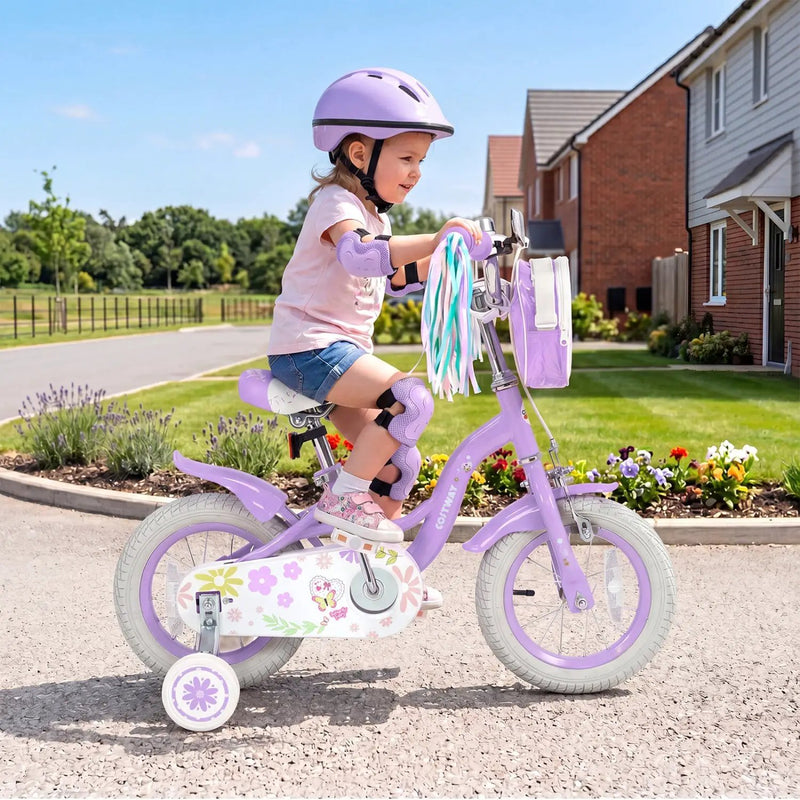 12-Inch Girls Bike with Training Wheels for Ages 3-4 by DirectDeals