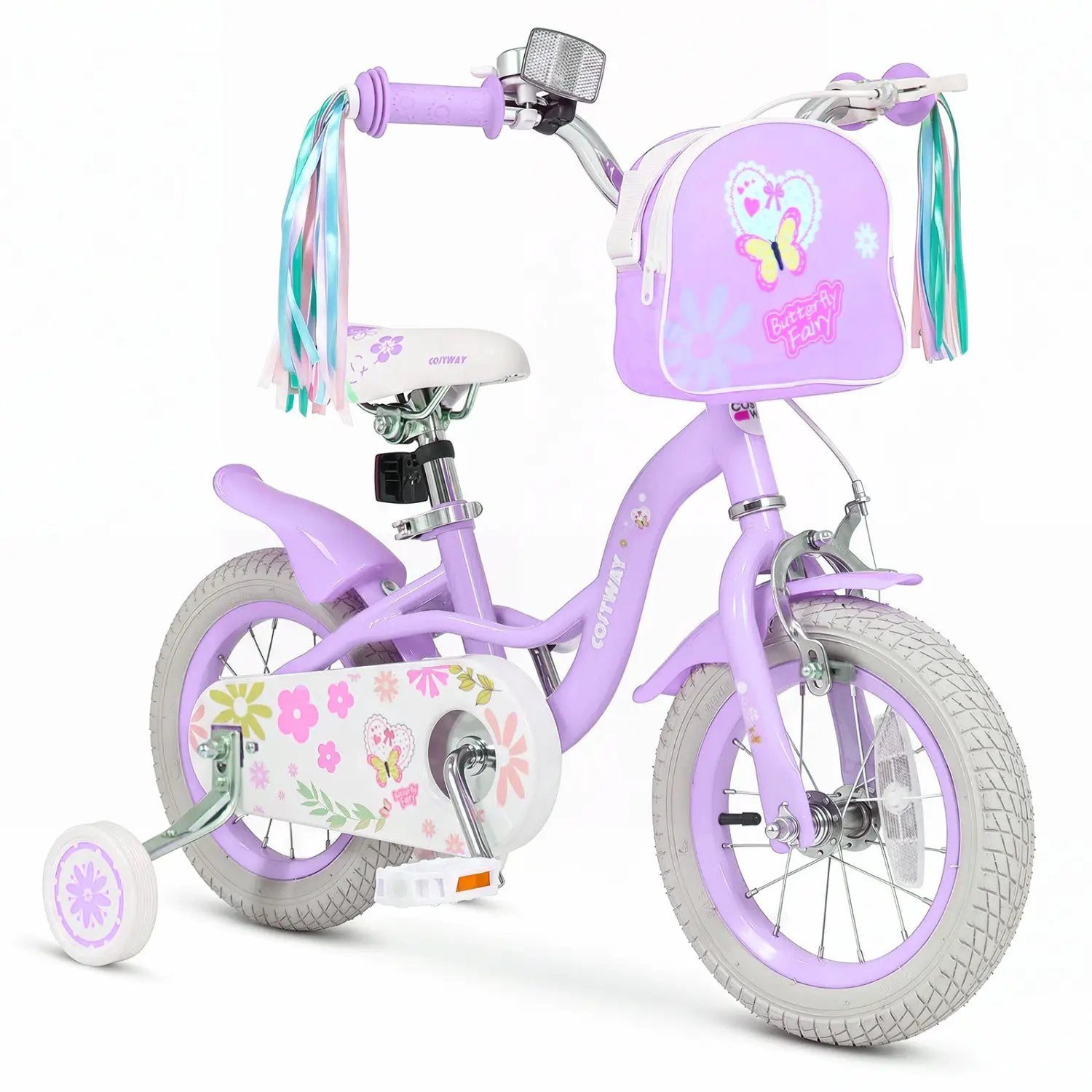 12-Inch Girls Bike with Training Wheels for Ages 3-4 by DirectDeals
