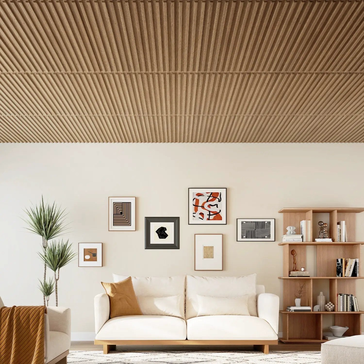 12-Pack PVC Slat Wall Panels for Interior Wall Decoration for Living Room and TV Background by DirectDeals