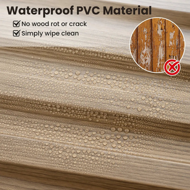 12-Pack PVC Slat Wall Panels for Interior Wall Decoration for Living Room and TV Background by DirectDeals