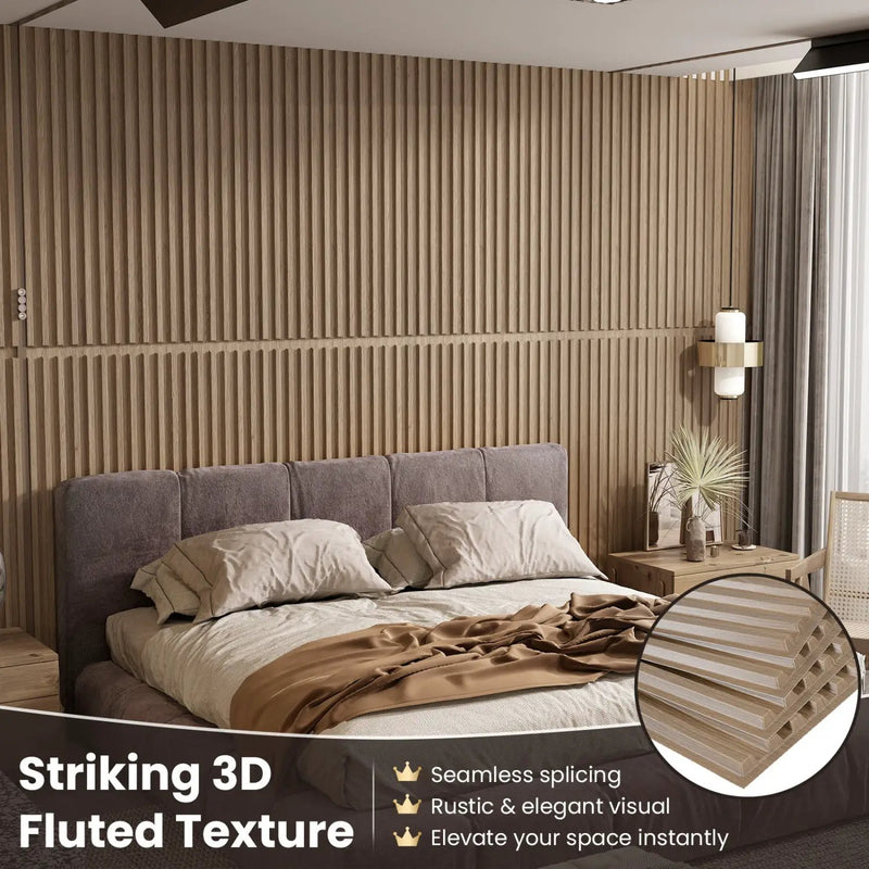 12-Pack PVC Slat Wall Panels for Interior Wall Decoration for Living Room and TV Background by DirectDeals